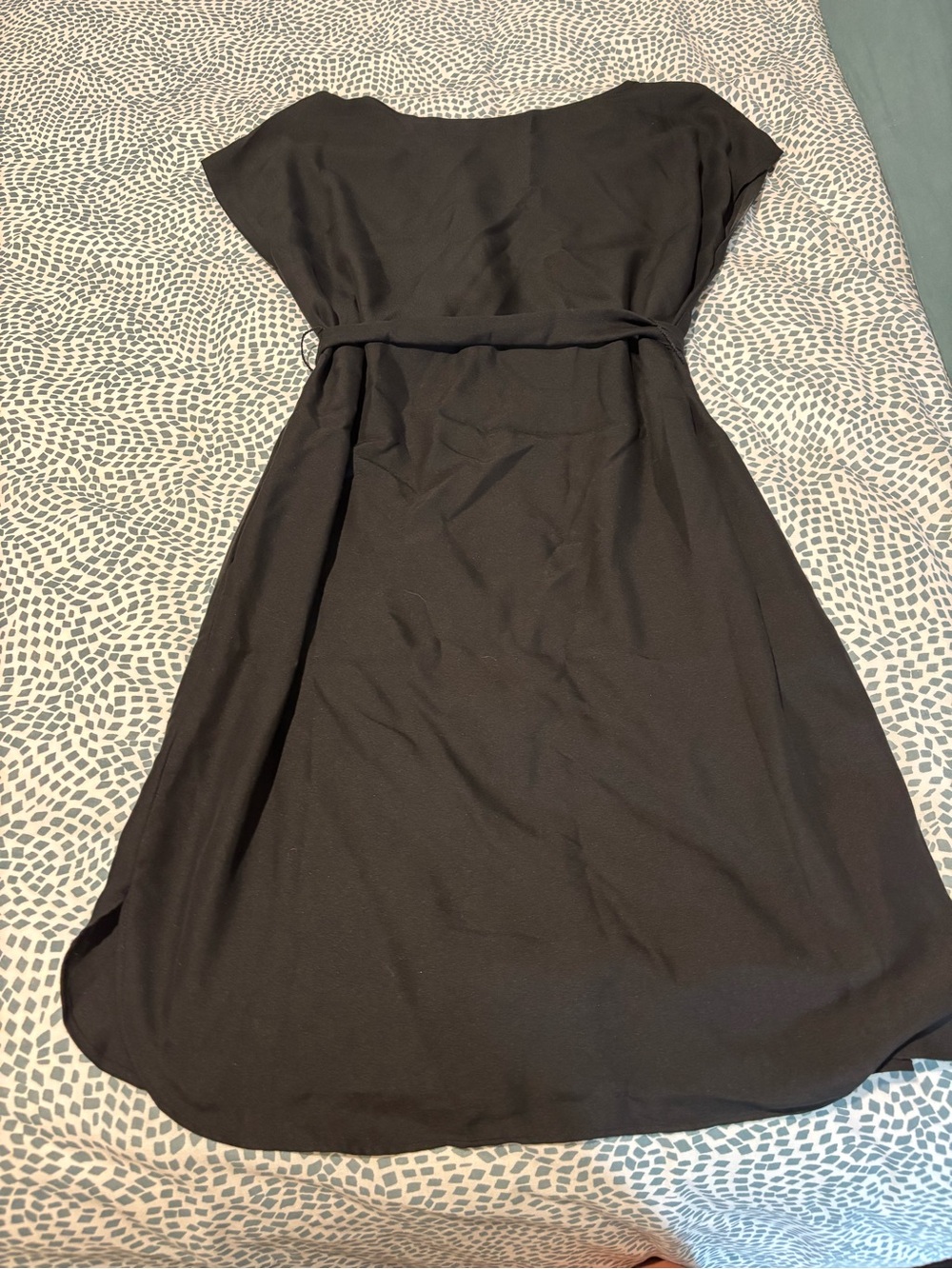 GAP Black Midi Dress with Self-Tie Belt